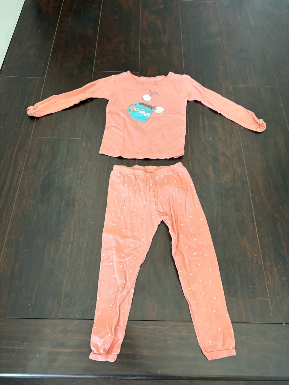 Carter’s Just One You Girls 4T Hot Cocoa Pajama Set Pink Polka Dot